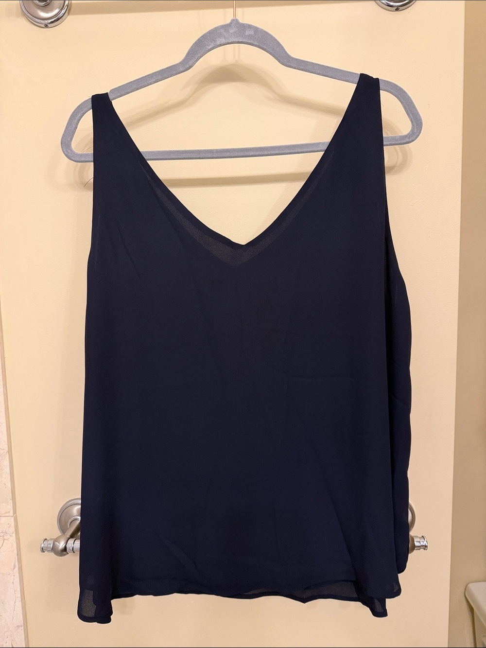 LOFT Navy V-Neck Sleeveless Camisole Top